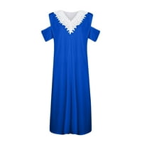 Лятна рокля Дамска дантела с къси ръкави имитация на памучен печат рокля