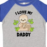 Мастически сладък ленив обичам татко си със зелени листа подарък за малко дете или тениска за момиче