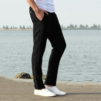 Мъжки панталони бинмер работят памук чиста еластична талия с дълги панталони панталони