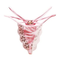 Пръснами дрехи за жени с брифи за бельо Разчистване на женски бродерия Флорална перла прозрачна мрежа с ниска талия G-string Panties Подаръци за жени розово бельо