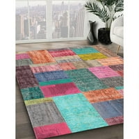 Ahgly Company Machine Pashable Indoor Rectangle Contemporary Cherry Red Area Rugs, 2 '3'