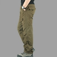 Aherbiu Cargo Pants за мъже с висока талия с права крак с теглене на крака
