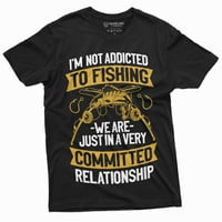 Мъжки забавен риболовен тениска, пристрастена към риболов риболов риболов риболов
