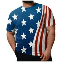 Тениски на тениски Huachen за мъже, мъже американски флаг Независимост Тениски тениски с къс ръкав отгоре на тениска в клирънс