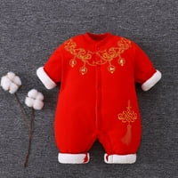 Малки деца момчета дрехи бебешки унизинг пролетен фестивал памучен печат есен дълъг ръкав ромпиерни дрехи дрехи китайски календар Нова година тоалети