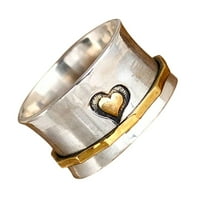 Keusn Vintage Heart Inspiration Дами мъжки пръстен за декомпресия на пръстена