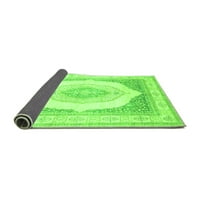 Ahgly Company Indoor Rectangle Abstract Green Modern Area Rugs, 5 '8'