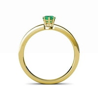 Emerald 7x Pear Scroll Solitaire годежен пръстен 0. карат в 14K жълто злато.size 5.0