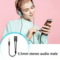 Адаптер за слушалки Y-Splitter Jack кабел отделен аудио микрофон за слушалки M9v4