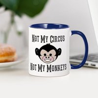 Cafepress - Не моят цирк, а не моите маймуни чаши - унция керамична чаша - чаша за новост кафе чай за кафе