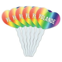 Yolande Heart Love Cupcake Picks Toppers - Комплект от 6