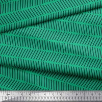 Soimoi Зелена копринена тъкан линия Геометрична отпечатана занаят тъкан край двора