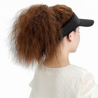 Бейзболна капачка с удължаване на косата Синтетична коса перука Бейзболна шапка с прикрепена коса прикрепена къдрава регулируема вълна коса с бейзболна шапка перука за жени бейзболни шапки c