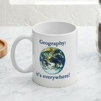 Cafepress - География чаша - унция керамична чаша - чаша за новост за кафе