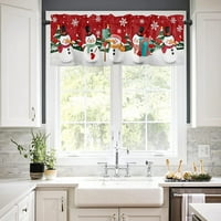 Jusddie Kitchen Valance Cafe Tier Кратка завеса Коледни прозорци Третиране на коледни прозореца завеси прът джобен панел за завеси Коледа Кратък завеса L W: 69 H: 18