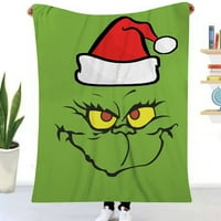 Коледно хвърляне на одеяло Коледно чудовище печат мек размит фланелен плюш да хвърли одеяло машина миеща се лека топла коледна декорация одеяло за диван диван