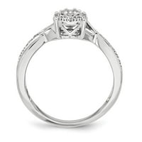 14k бяло злато истински диамантен пръстен с кръгла форма