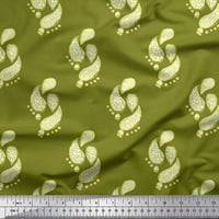 Soimoi памучен камбричен плат Paisley Block Print Fabric по двор широк