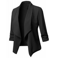 Sayhi Womens Open Front Cardigan Office Business Formal Suit Tops Blouse Solid Coat Long Loweve Jacket Casual Women's Coat