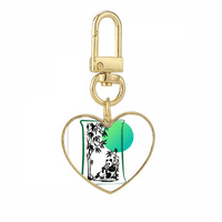 Panda Food Mother Art Deco Fashion Gold Heart Keychain Metal Keyring притежател