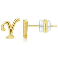 Ори шпилки ， Златни азбучни обеци със златно покритие Женски обеци