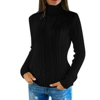 Пуловер за педар за дамска сладка разхлабена риза на туника с дълъг ръкав с леки пуловери с тежка пуловер черен пуловер черен, m, m