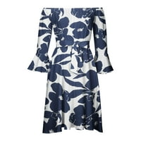 Модна женска превръзка сгъваема каузален флорален печат мини рокля Hot6sl4487146