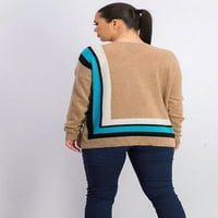 Чартър клуб за жени гранични кашмир пуловер бежов размер малък