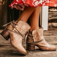 Hvyes Boots Deals Dressy Western Booties Жените дантела на кокетни обувки за пети класически къси ботуши тийнейджърки момичета ежедневни обувки