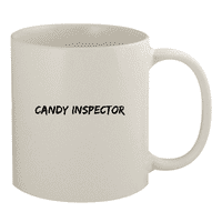 Инспектор на бонбони - 11oz керамична чаша за бяло кафе