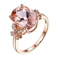 Каменни естествени и розови пръстени Златни жени 18k диамантени пръстени