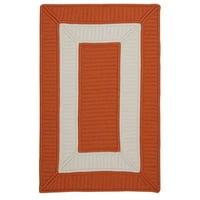Колониални мелници 10 '13' оранжево и бяло сплетено правоъгълна зона за хвърляне на килим