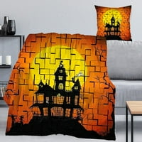 Декоративно одеяло за Хелоуин с калъф за възглавница, Хелоуин за естетика на спалнята, стая, общежитие деко,013,52x59 ''