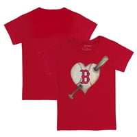 Детска мъничка ряпа червен бостън червено, така тениска за прилеп на сърце