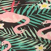 Детски тропически растение фламинго модел отпечатани гамаши - L xl