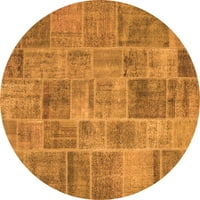 Ahgly Company Indoor Round пачуърк оранжева преходна зона килими, 5 'кръг
