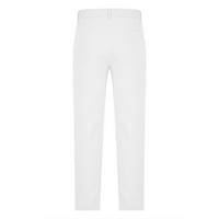 Jyeity горещ стил хлад мъжки ежедневни цветове на обвързване на краката дишащи тънки панталони панталони винтидж панталони за мъже бял размер