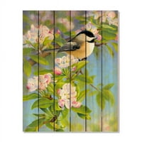 Gizaun Sgcb -Goulds Chickadee Blossoms Wood Art - IN
