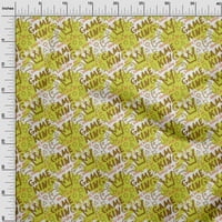 OneOone Cotton Cambric Lime Green Fabric Writing Abstract Texture With Text Craft Projects Decor Fabric Отпечатано от двора широк