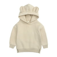 Sngxgn Toddler Boy Sweatshirt Sweatshirt Winter Long Loode Clothes Boys Coodies, Beige, Size 110