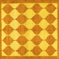 Ahgly Company Machine Wareable Indoor Rectangle Abstract Yellow Contemporary Area Rugs, 5 '7'