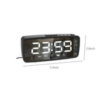 Yrtoes LED радио цифрова аларма часовник Creative Snooze Electronic Clock Dual Alarm Configuration FM Radio FM Голям екран дисплей USB зареждане на цифров клирънс на часовника