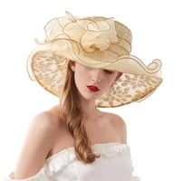 Yubnlvae слънчеви шапки дамски лятна рокля шапка широка листа цвете булчинска шапка шапка слънце шапки плажна шапка