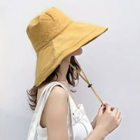 Huaai Bucket Hat Boonie Hat Fishing Туристическа кофа шапка за мъж и жени жълто