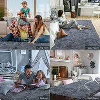 Yirtree килими за спалня, ултра мек кадифе за спалня зона за килим за дневна декор за домашен декор, нехида
