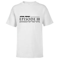 Междузвездни войни Отмъщението на логото на филма за епизод на Sith - Тениска с къс ръкав за деца - Персонализирано бяло