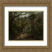 Eugene von Guerard Matted Gold Ornate Framed Art Print 'Ferntree Gully in the Dandenong Ranges'
