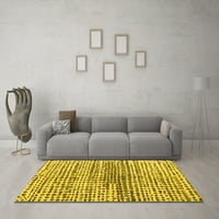 Ahgly Company Machine Wareable Indoor Rectangle Solid Yellow Modern Area Rugs, 7 '9'