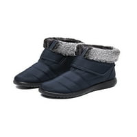 Ritualay дамски топли снежни ботуши Fau Fau Lining Водоустойчиво неплъзгащи се плоски обувки Размер 4,5- синьо 9