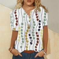 betiyuaoe дамски летни върхове модни ежедневни модни отпечатани тениски тениски деколте тениски Дами върхове за жени Женски ризи къс ръкав лято